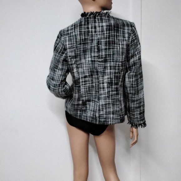 Dialogue Women Tweed Jaquet Blazer Careers Classic Elegant Size 12 Lined Pockets - Picture 3 of 16